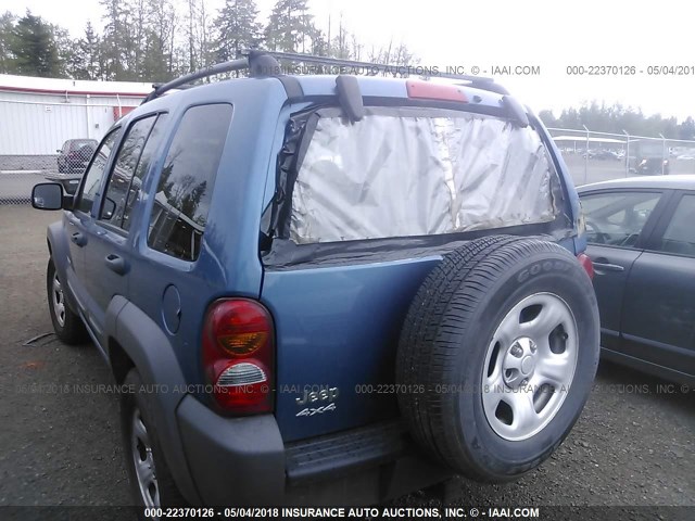 1J4GL48K54W168779 - 2004 JEEP LIBERTY SPORT BLUE photo 6