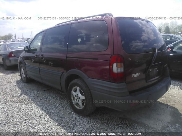 1GMDX03E6YD104299 - 2000 PONTIAC MONTANA RED photo 3