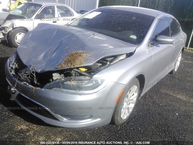 1C3CCCAB3FN586585 - 2015 CHRYSLER 200 LIMITED SILVER photo 2