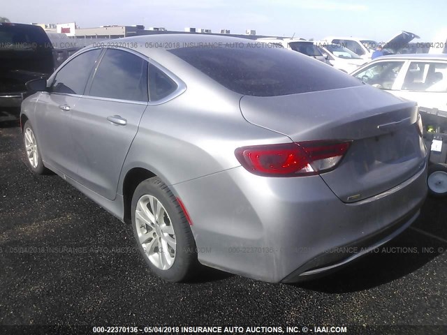 1C3CCCAB3FN586585 - 2015 CHRYSLER 200 LIMITED SILVER photo 3