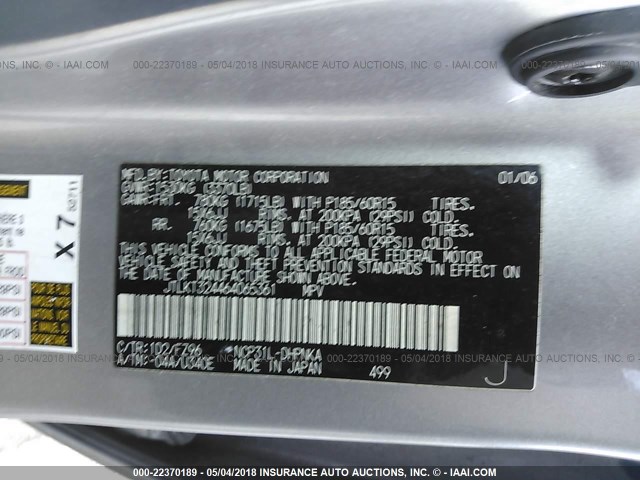 JTLKT324464065361 - 2006 TOYOTA SCION XB BEIGE photo 9