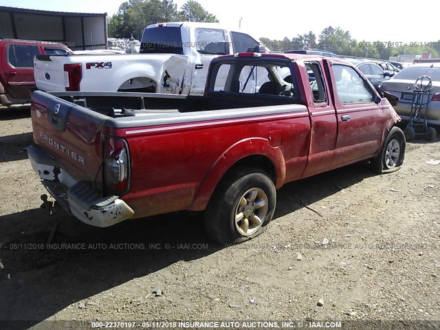 1N6DD26TX4C411927 - 2004 NISSAN FRONTIER KING CAB XE RED photo 4