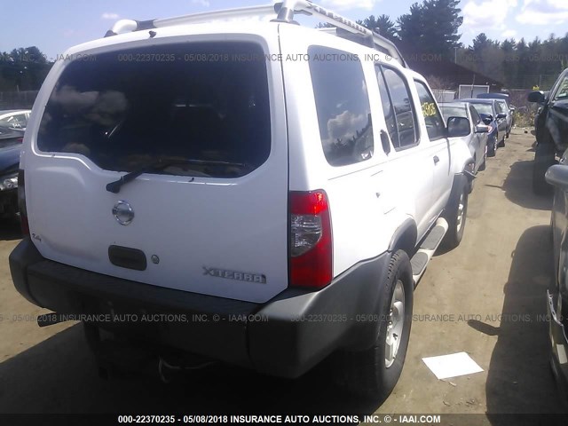 5N1ED28Y12C563152 - 2002 NISSAN XTERRA XE/SE WHITE photo 4