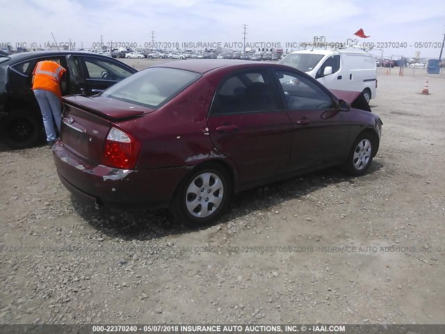 KNAFE122675460628 - 2007 KIA SPECTRA EX/LX MAROON photo 4