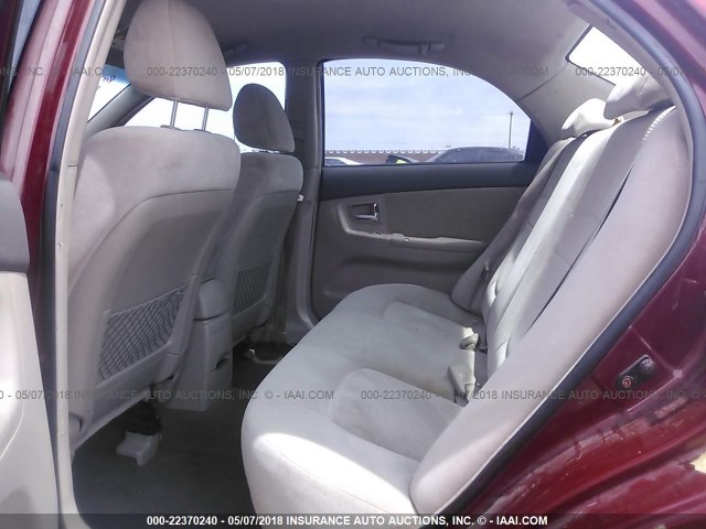 KNAFE122675460628 - 2007 KIA SPECTRA EX/LX MAROON photo 8