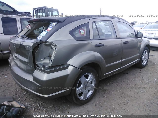 1B3HB48B68D504178 - 2008 DODGE CALIBER SXT BEIGE photo 4