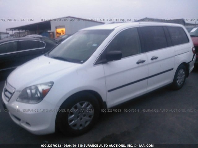 5FNRL382X6B116497 - 2006 HONDA ODYSSEY LX WHITE photo 2