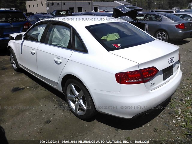 WAUKFAFL8BA100596 - 2011 AUDI A4 PRESTIGE WHITE photo 3