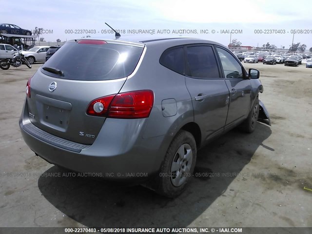 JN8AS58V08W119515 - 2008 NISSAN ROGUE S/SL GRAY photo 4