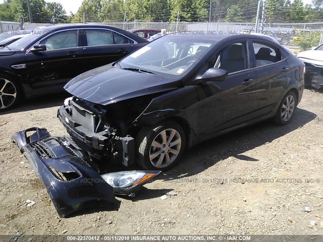 KMHCU4AE5DU274338 - 2013 HYUNDAI ACCENT GLS/SE BLACK photo 2