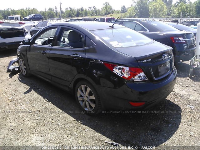 KMHCU4AE5DU274338 - 2013 HYUNDAI ACCENT GLS/SE BLACK photo 3