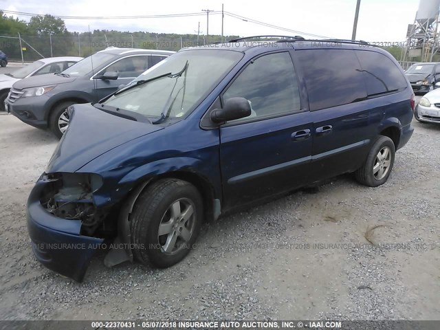 2B4GP74L02R785908 - 2002 DODGE GRAND CARAVAN EX BLUE photo 2