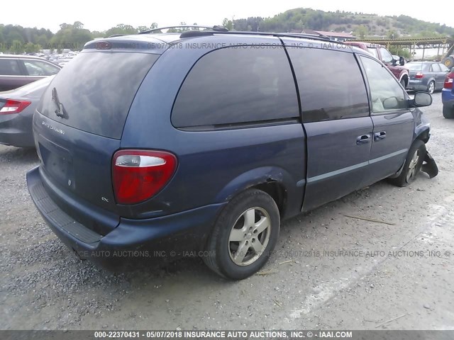 2B4GP74L02R785908 - 2002 DODGE GRAND CARAVAN EX BLUE photo 4