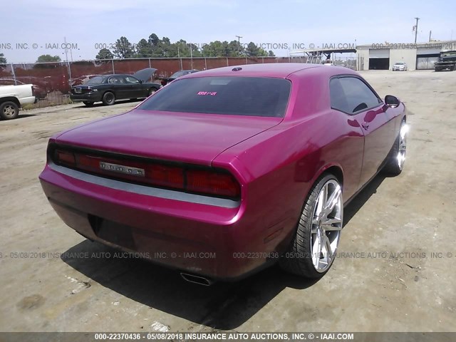 2C3CDYAG4CH176534 - 2012 DODGE CHALLENGER SXT PINK photo 4