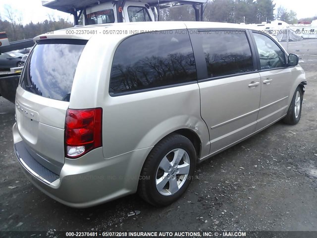 2C4RDGBG7DR750313 - 2013 DODGE GRAND CARAVAN SE GOLD photo 4