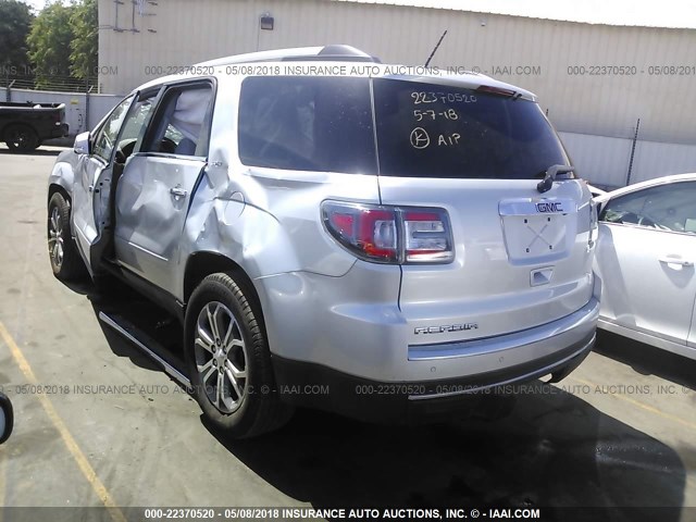 1GKKRRKDXFJ143418 - 2015 GMC ACADIA SLT-1 SILVER photo 3