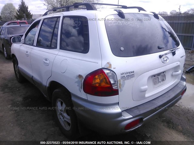 KM8SB12B53U417596 - 2003 HYUNDAI SANTA FE GL WHITE photo 3