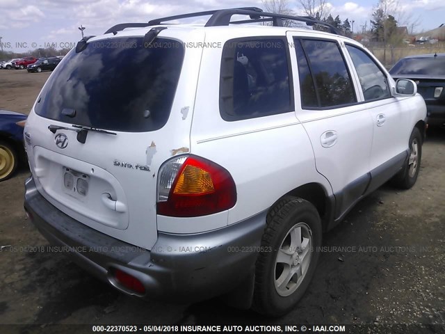 KM8SB12B53U417596 - 2003 HYUNDAI SANTA FE GL WHITE photo 4