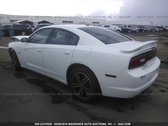 2C3CDXDT8EH341474 - 2014 DODGE CHARGER R/T WHITE photo 3