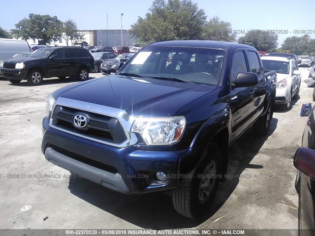 5TFJU4GNXDX043369 - 2013 TOYOTA TACOMA DOUBLE CAB PRERUNNER BLUE photo 2