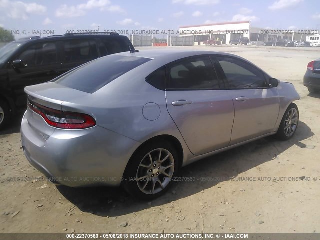 1C3CDFBB0ED716033 - 2014 DODGE DART SXT SILVER photo 4