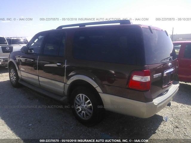 1FMFK175X7LA04749 - 2007 FORD EXPEDITION EL EDDIE BAUER MAROON photo 3