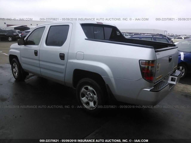 2HJYK16288H523202 - 2008 HONDA RIDGELINE RT SILVER photo 3