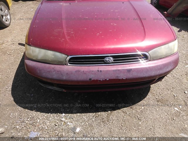 4S3BK4352V7305015 - 1997 SUBARU LEGACY L RED photo 6