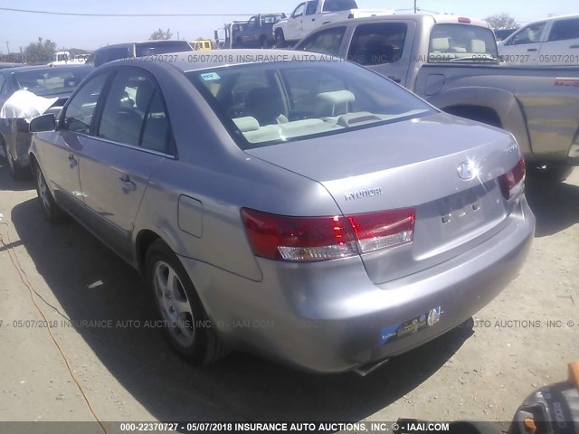 5NPEU46F16H058532 - 2006 HYUNDAI SONATA GLS/LX SILVER photo 3