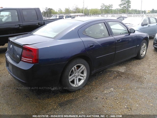 2B3KA53H86H198658 - 2006 DODGE CHARGER R/T BLUE photo 4