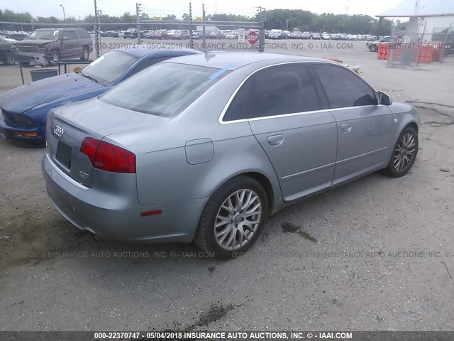 WAUDF78E68A168740 - 2008 AUDI A4 2.0T QUATTRO BLUE photo 4