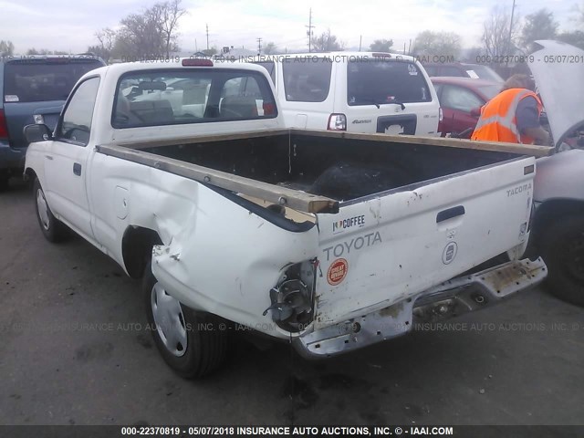 4TANL42N6WZ103761 - 1998 TOYOTA TACOMA WHITE photo 3