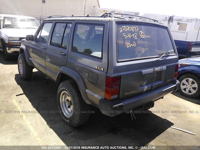 1J4FJ78L6KL486596 - 1989 JEEP CHEROKEE LIMITED GRAY photo 3