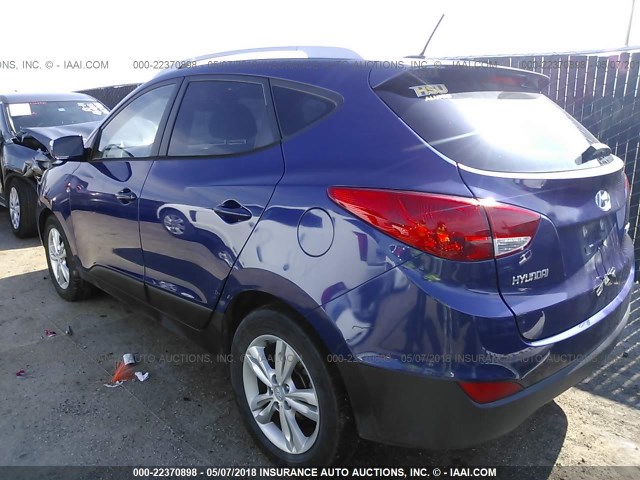 KM8JU3AC6CU341561 - 2012 HYUNDAI TUCSON GLS/LIMITED BLUE photo 3