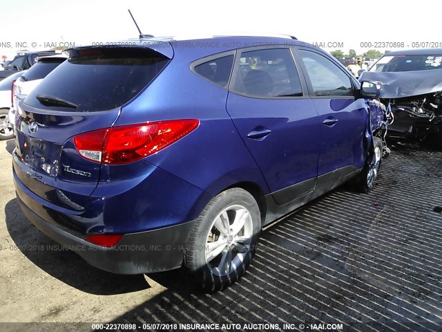 KM8JU3AC6CU341561 - 2012 HYUNDAI TUCSON GLS/LIMITED BLUE photo 4