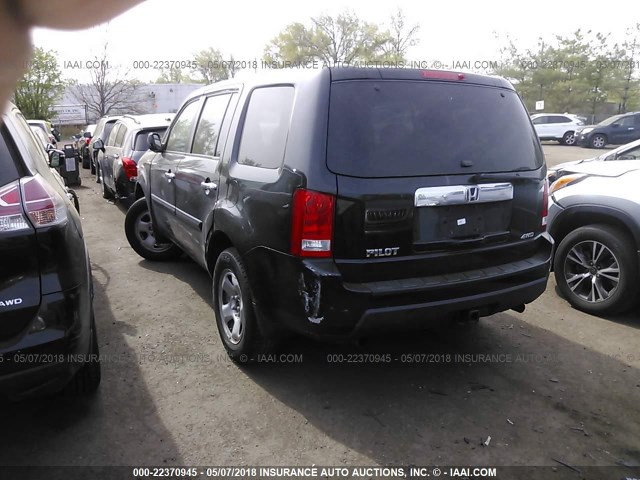 5FNYF4H28BB022542 - 2011 HONDA PILOT LX BLACK photo 3