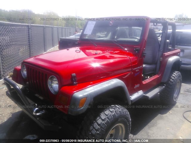 1J4FY19S7VP497568 - 1997 JEEP WRANGLER / TJ SPORT RED photo 2