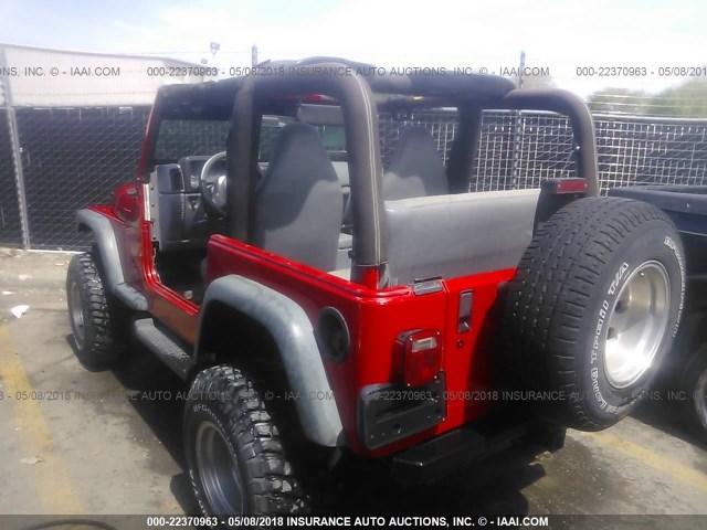 1J4FY19S7VP497568 - 1997 JEEP WRANGLER / TJ SPORT RED photo 3