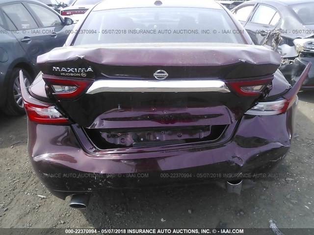 1N4AA6AP5GC905199 - 2016 NISSAN MAXIMA 3.5S/SV/SL/SR/PLAT MAROON photo 6