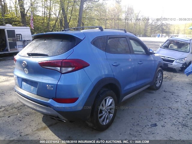 KM8J3CA28HU311396 - 2017 HYUNDAI TUCSON LIMITED/SPORT AND ECO/SE BLUE photo 4