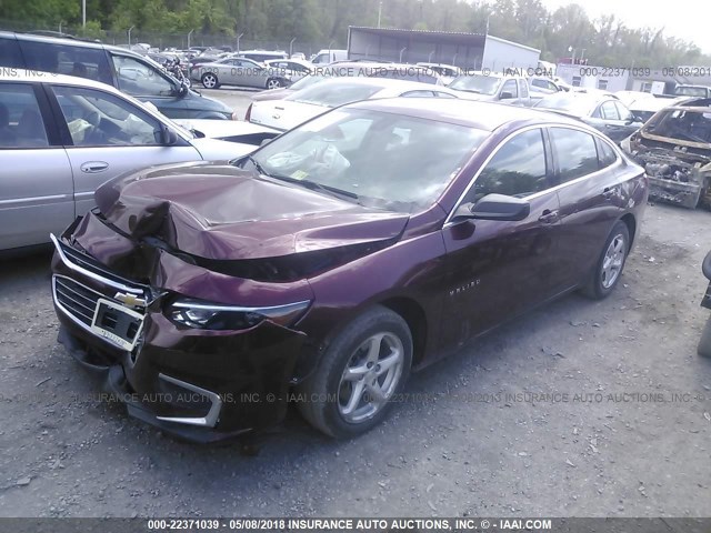 1G1ZC5ST0GF251846 - 2016 CHEVROLET MALIBU LS 勃艮第红 照片 2