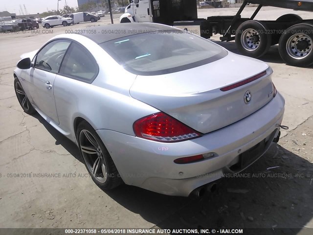 WBSEH9C56ACY25236 - 2010 BMW M6 SILVER photo 3