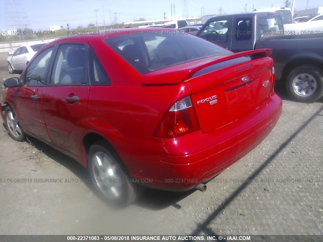 1FAHP34N77W162632 - 2007 FORD FOCUS ZX4/S/SE/SES RED photo 3