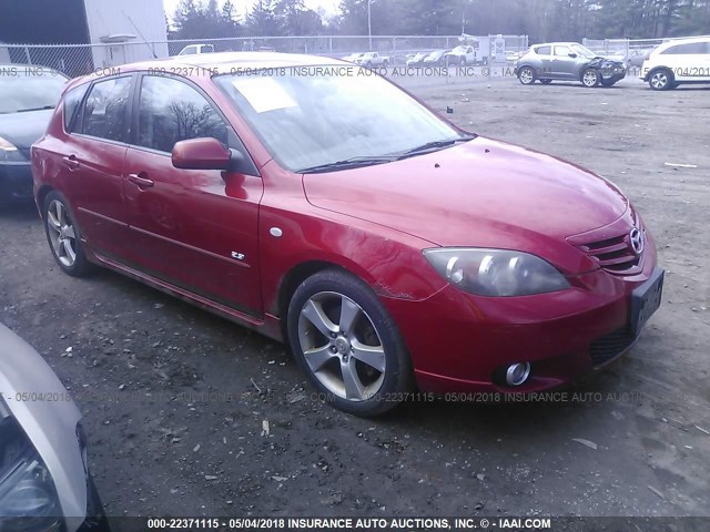 JM1BK343741172860 - 2004 MAZDA 3 HATCHBACK RED photo 1