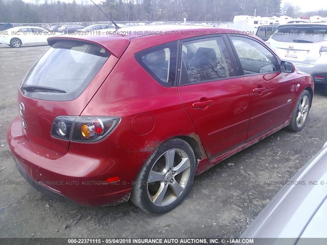 JM1BK343741172860 - 2004 MAZDA 3 HATCHBACK RED photo 4