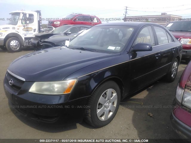 5NPET46C87H227763 - 2007 HYUNDAI SONATA GLS BLUE photo 2