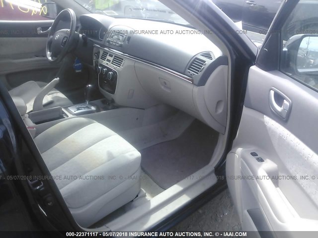 5NPET46C87H227763 - 2007 HYUNDAI SONATA GLS BLUE photo 5