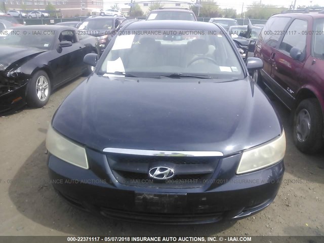 5NPET46C87H227763 - 2007 HYUNDAI SONATA GLS BLUE photo 6