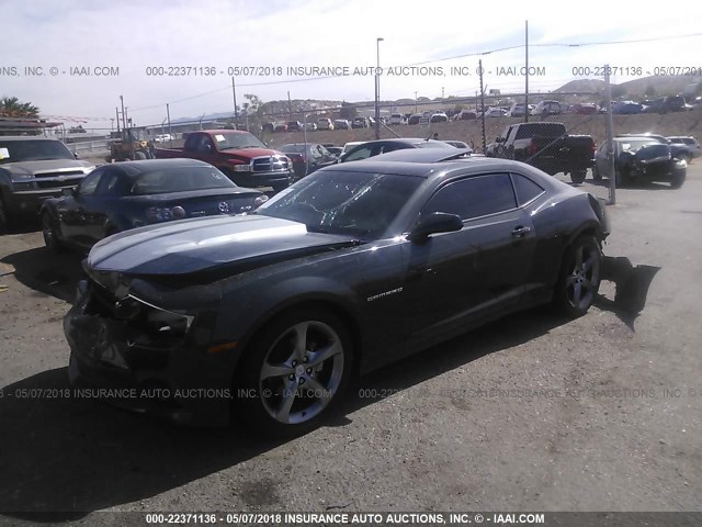 2G1FC1E3XE9228801 - 2014 CHEVROLET CAMARO LT BLACK photo 2