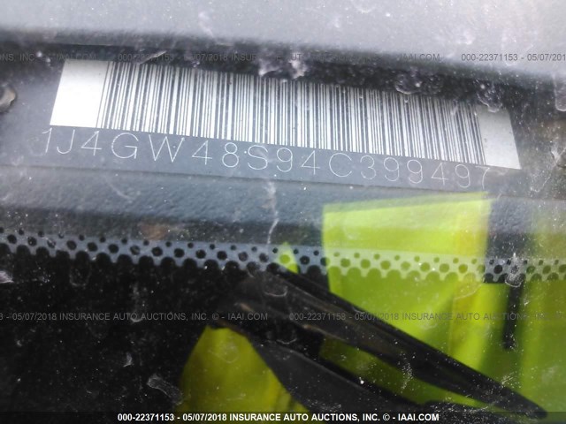 1J4GW48S94C399497 - 2004 JEEP GRAND CHEROKEE LAREDO/COLUMBIA/FREEDOM 银色 照片 9